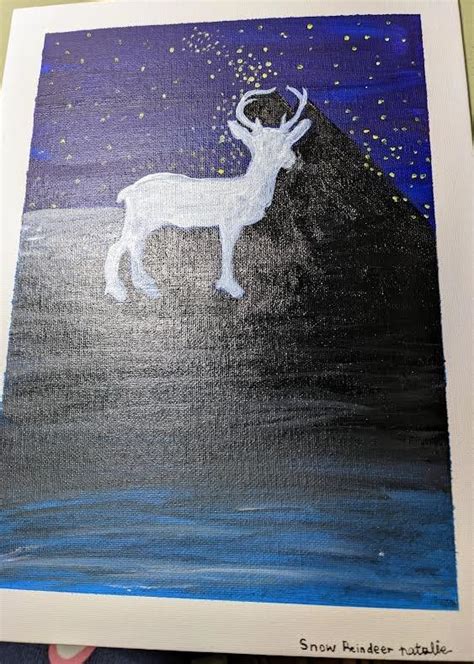 Natalie's artwork - snow reindeer, Hobbies & Toys, Stationery & Craft ...