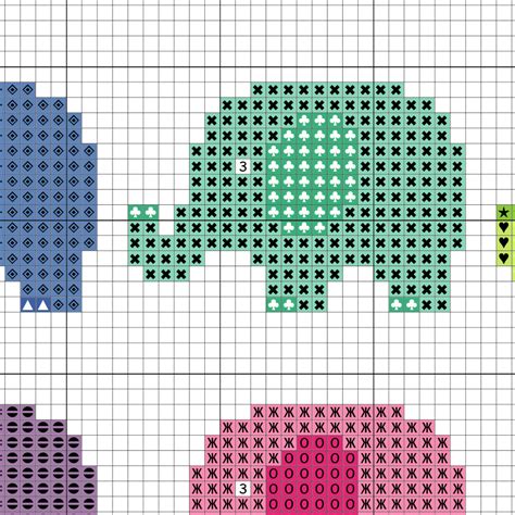 Tiny Elephants Cross Stitch Pattern – Daily Cross Stitch