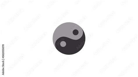 Animated spinning yin yang loader. Energies balance. Simple black and white loading icon. 4K ...