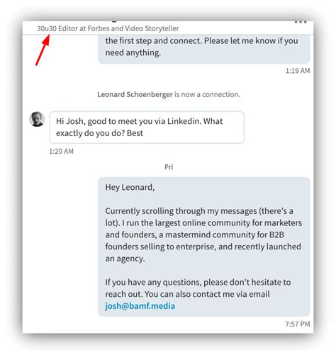 Linkedin Connection Message Template