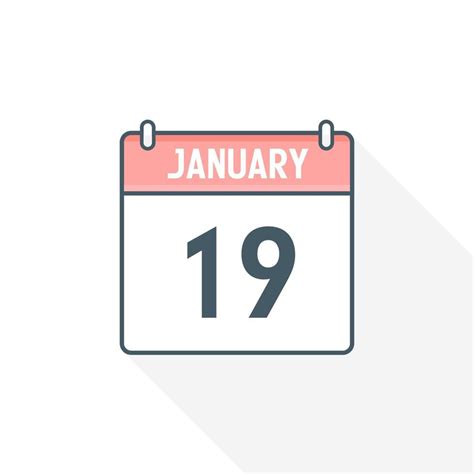 19th January calendar icon. January 19 calendar Date Month icon vector ...