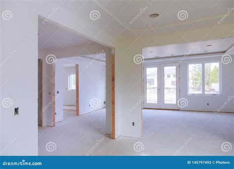 Room Interior with New House for the Under Construction Stock Image - Image of indoor ...