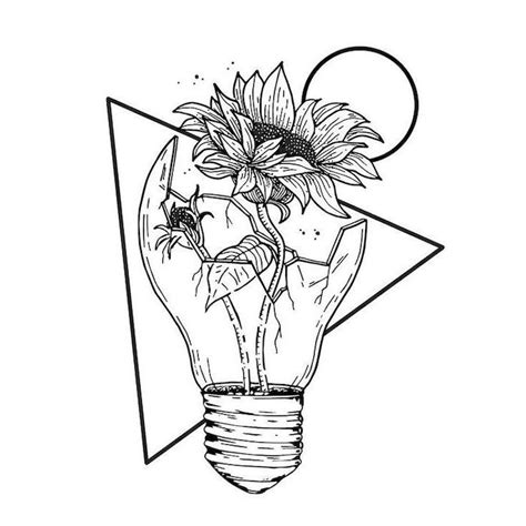 Flower Drawings Ideas lightbulb flowers drawing surreal hybrid illustration - Peggy Dean | Black ...