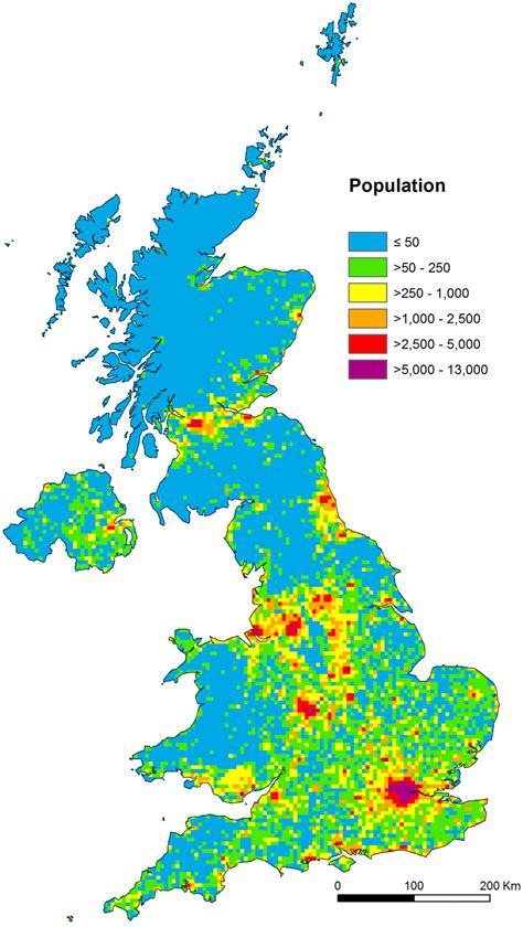 England Population Density Map