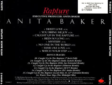 Anita Baker - Rapture (EXPANDED EDITION) (1986) CD - The Music Shop And ...