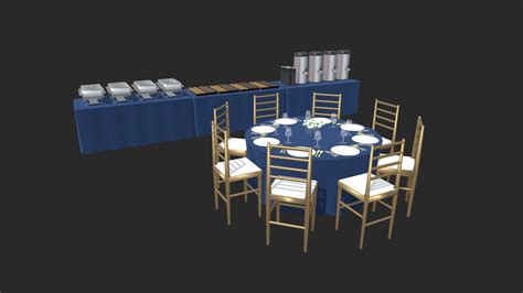 Banquet Table with Catering - Download Free 3D model by Jeremy E. Grayson (@JeremyGrayson ...