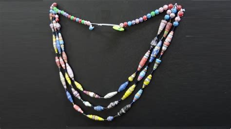 Paper Crafts: Three Layer Paper Bead Necklace | DIY Paper Jewelry - YouTube