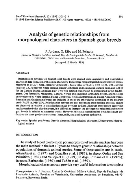 (PDF) Analysis of genetic relationships from morphological characters ...