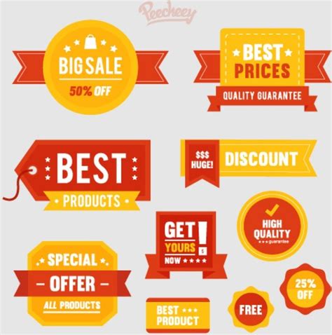 Promotion sticker set Free vector in Adobe Illustrator ai ( .ai ) vector illustration graphic ...