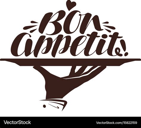 Bon appetit logo label for design menu restaurant Vector Image