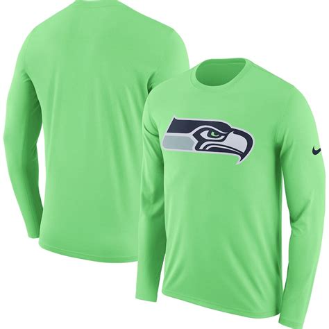 Men's Nike Neon Green Seattle Seahawks Fan Gear Primary Logo Long ...