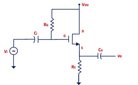 Common Drain Amplifier Schematic