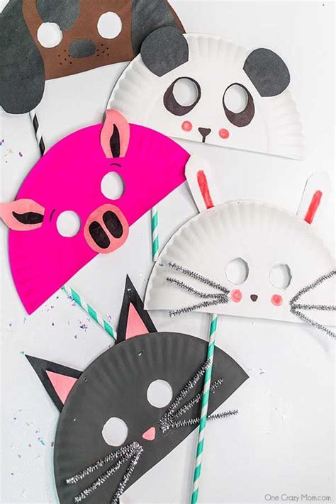 Animal Paper Plate Masks - diy paper plate masks