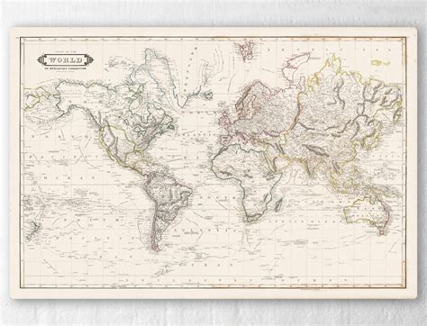 World Map Canvas, Map of the World, Map of World, World, World Map ...