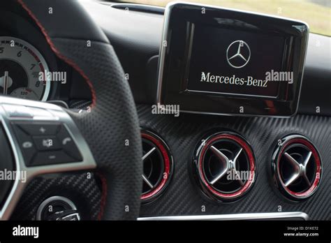 Interior of the new Mercedes Class A 250 AMG Sport parked in front of ...