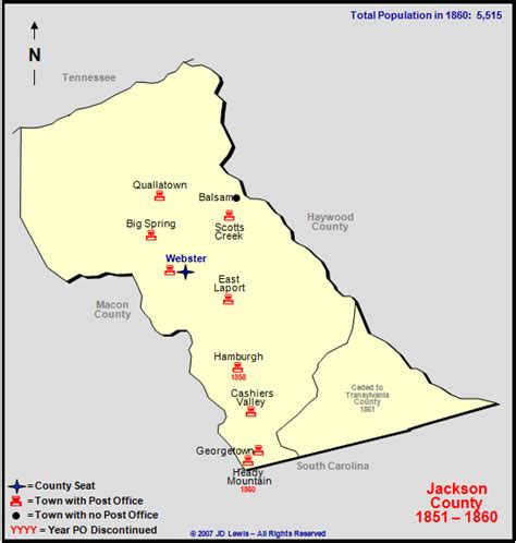 Jackson County, NC - 1851 to 1860