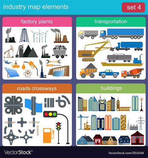 Industry map elements Royalty Free Vector Image