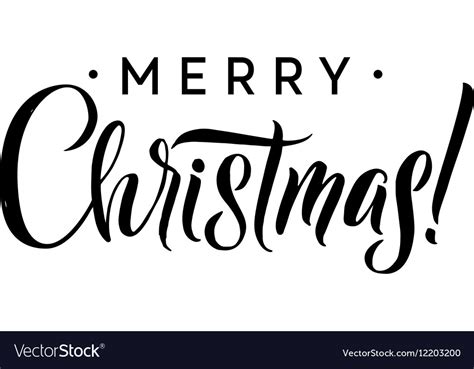 Merry Christmas Calligraphy Template Greeting Vector Image