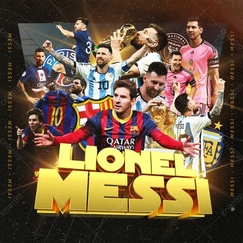 Flyer esportivo emblema 3d lionel messi - [download] 58115 | Criativo Dahora