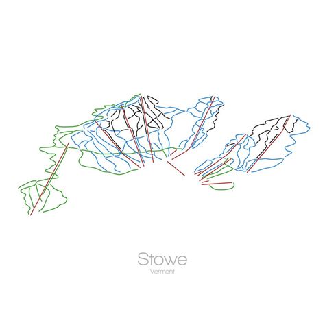 Stowe Vermont Stowe Vt Stowe Trail Map Stowe Ski Poster - Etsy