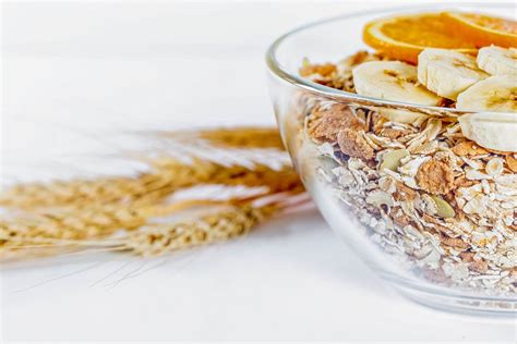 Porridge with cereals of different cereals in a glass plate with wheat ...