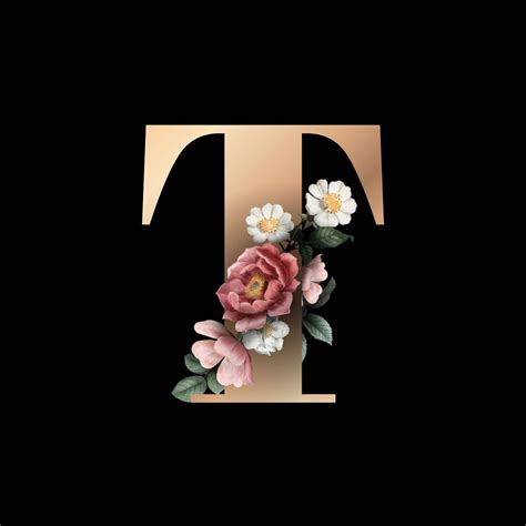 Download Elegant Floral Letter T Wallpaper | Wallpapers.com