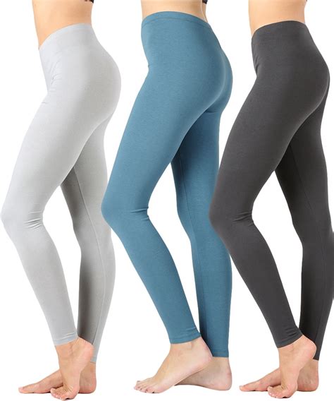 3 Packs of TheLovely Women Premium Cotton High Waist Full Length ...