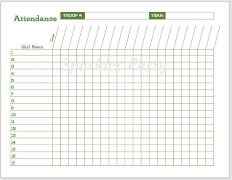 Printable Girl Scout Attendance Sheet - Etsy Hong Kong