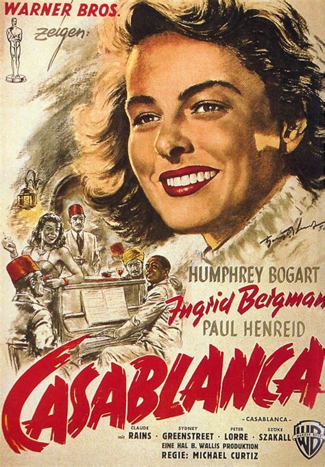 "Casablanca" Poster Featuring Ingrid Bergman | Casablanca movie, Casablanca, Movie posters
