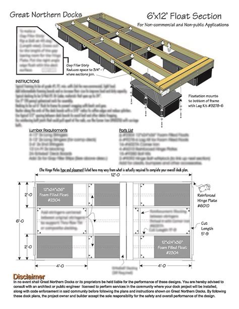 Buy a Plan Floating Dock 6'x12' Online Today