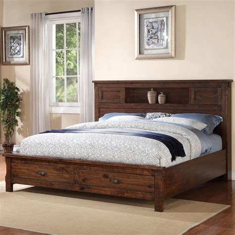 Restoration Rustic King Bed with 2 Drawer Storage Footboard by Legends Furniture at Wayside ...