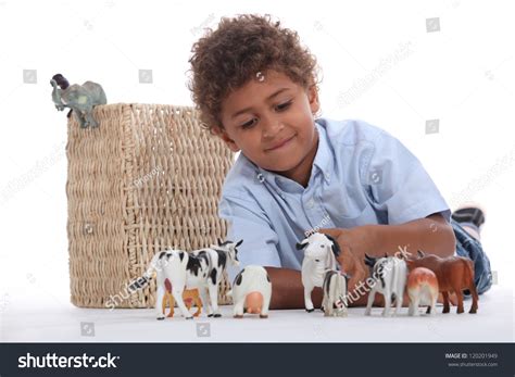 Little Boy Playing His Toy Animals Stock Photo 120201949 | Shutterstock