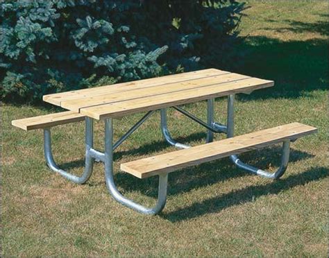 Outdoor Metal Picnic Tables: Galvanized Steel