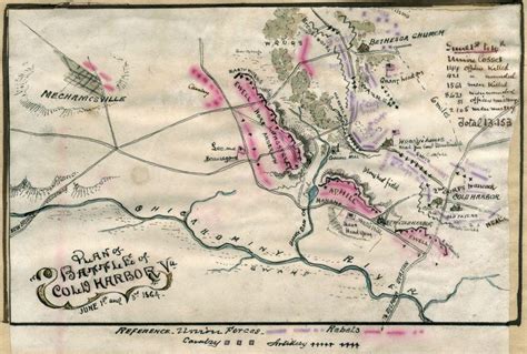 Plan of Battle of Cold Harbor, Va. : June 1st and 3rd 1864 | American ...