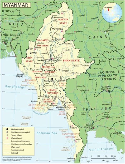 Myanmar-Burma: Free vector map Myanmar-Burma, Adobe Illustrator ...