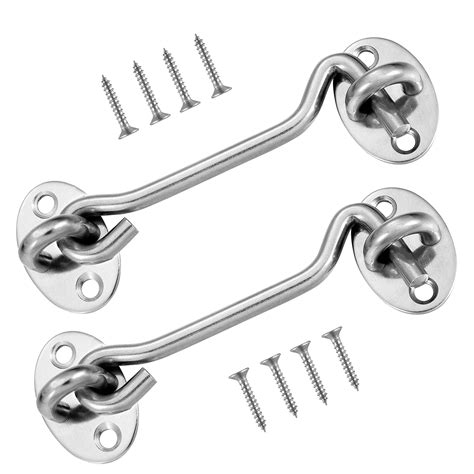 Buy ALTcompluser 2 Pack Cabin Hook Eye Door Latch, Stainless Steel 4 ...