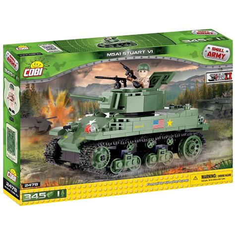 COBI Small Army World War II M5A1 Stuart VI American Tank 345 Piece Construction Blocks Building ...