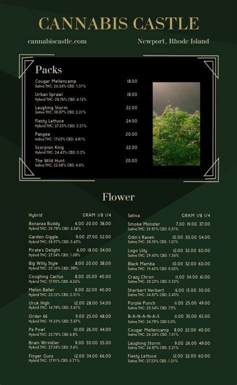 Forest Green Dispensary Menu Design Template by MustHaveMenus