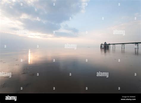 Clevedon Pier at sunset Stock Photo - Alamy