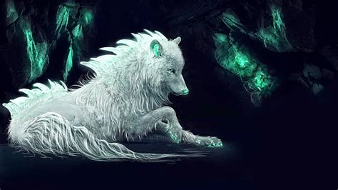 HD wallpaper: darkness, wolf, white wolf, fantasy art, imagination, mythical creature ...