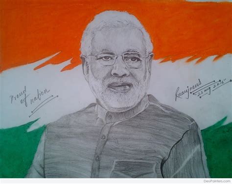 PM Narendra Modi Pencil Sketch - Desi Painters