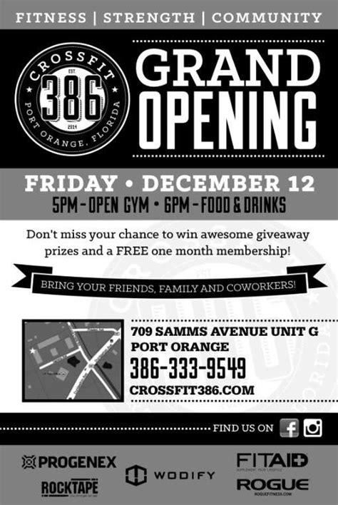 CF386 Grand Opening Flyer | Grand opening, Open gym, Crossfit gym