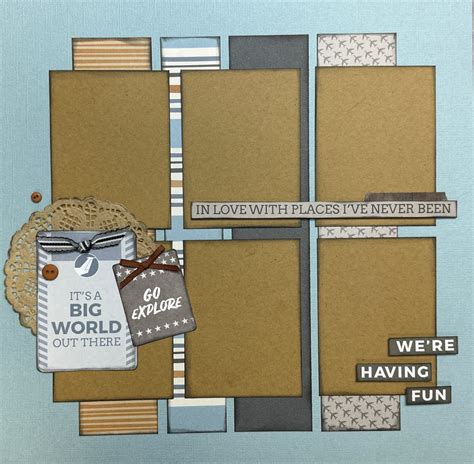 It's A Big World Out There, Travel themed 2 page Scrapbooking Layout K – Crop-A-Latte