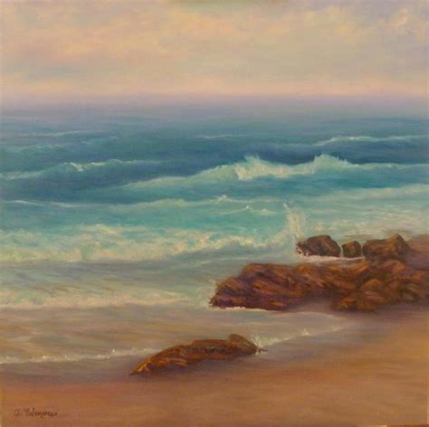 Beach painting beach rocks Painting by Amber Palomares