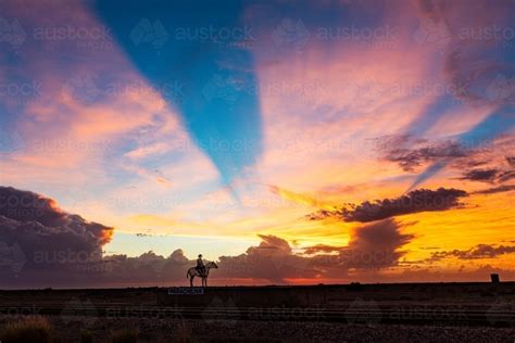 Image of outback sunset - Austockphoto