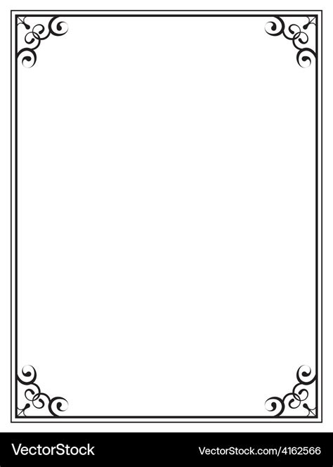 Black ornate frame on a white background Vector Image