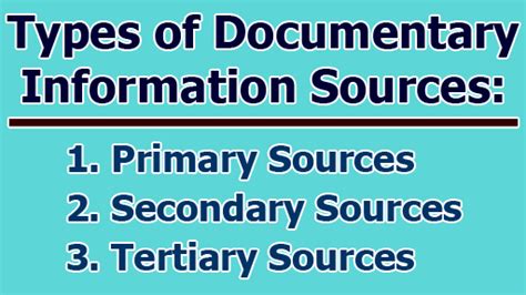 Types of Documentary Information Sources | limbd.org