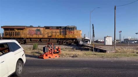 Texas freight train smashes into pickup truck after fatal crash: watch ...