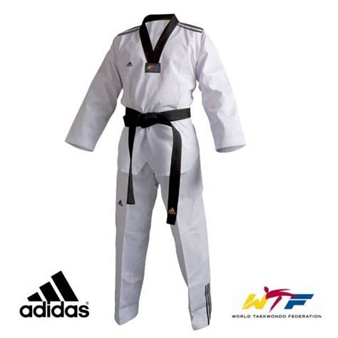 Dobok Kimono Taekwondo Adidas AdiClub Gola Preta - Ponto da Luta