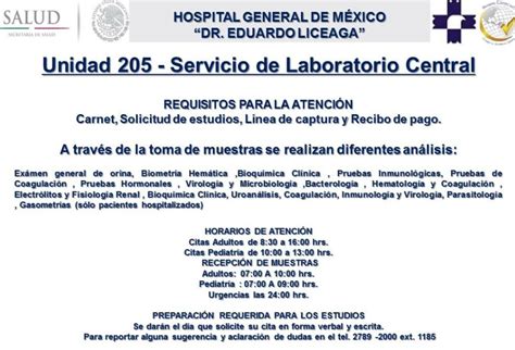 Hospital General de México, servicios y actividades. | Comisión ...